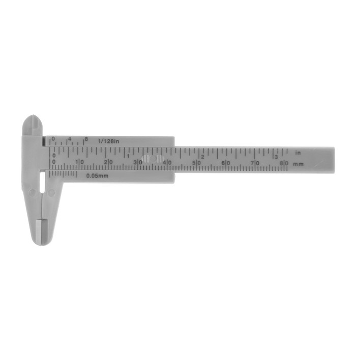 Штангенциркуль ЛОМ,  с глубинометром, цена деления 0.05 мм, пластиковый, 80 мм
