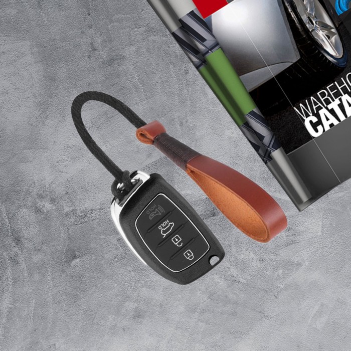 Брелок для ключей Cartage, кожаный, Петля, коричневый новинка 2021 кожаный брелок для ключей с логотипом автомобиля оригинальный брелок для ключей для hyundai tucson sonata solaris 2021 2020