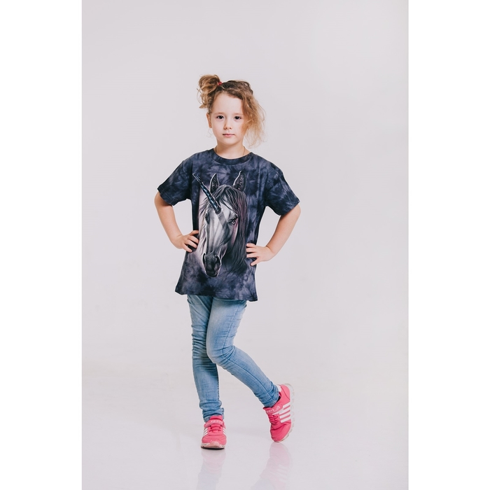 Футболка детская Collorista 3D Unicorn, возраст 1-2 года, рост 86-92 см, цвет черный