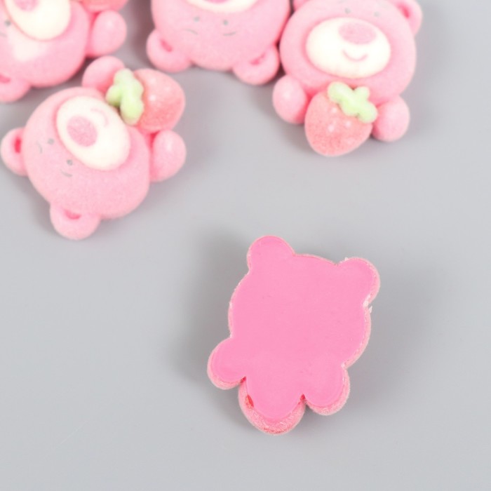 

Декор для творчества бархатное напыление "Мишка с клубникой" 0,6х2,3х1,8 см