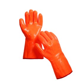 Перчатки, х/б, размер 9, с нитриловым обливом, оранжевые