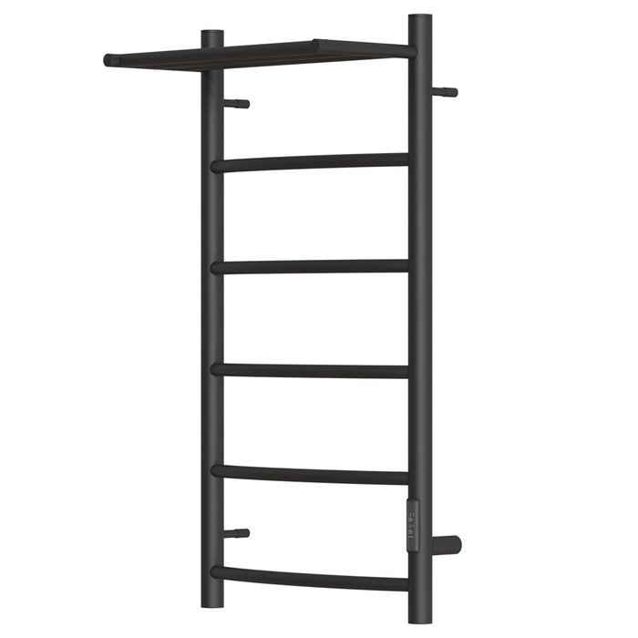 

Полотенцесушитель электрический Point Афина PN04858PB, П5, 400x800, полка, диммер прав, черн