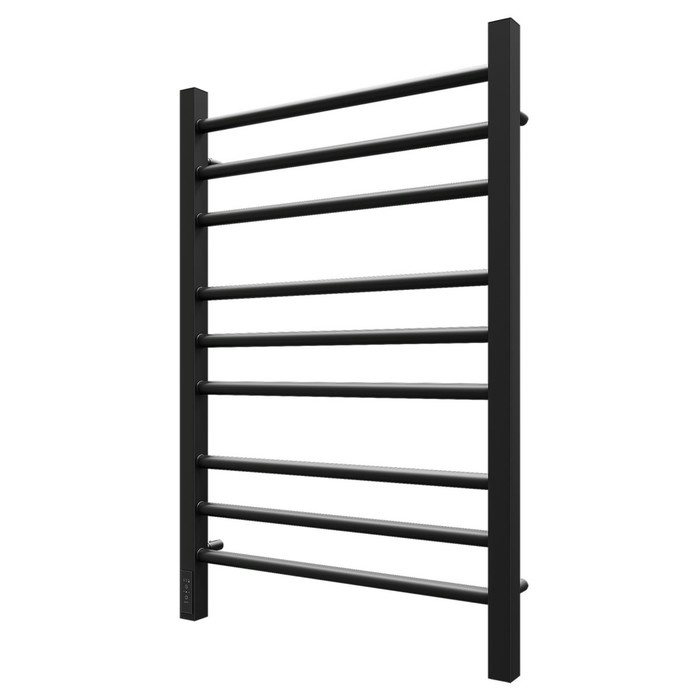 

Полотенцесушитель электрический Point "Веста" PN70758B, П9, 500x800, диммер слева, черный
