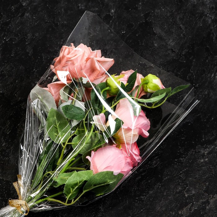 Пакет для цветов, конус под гладиолус, 14+52*80см, прозрачный