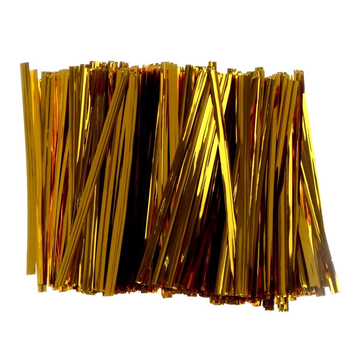 Клип-лента, набор 500 шт., длина 1 шт. — 8 см, цвет золотой