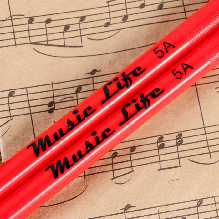 Барабанные палочки Music Life, 5A, нейлон, красные