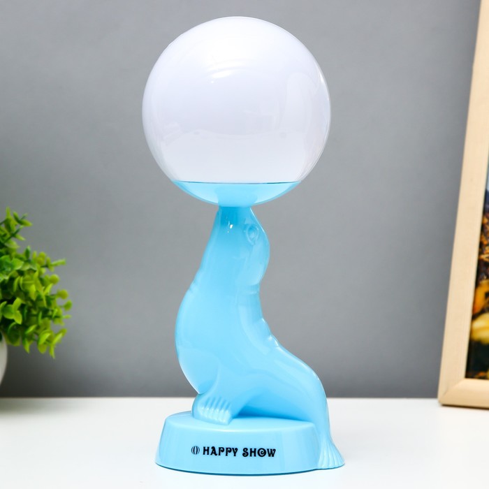 Настольная лампа Морской котик LED 3Вт 3АА 3000К голубой 10х11х26 см RISALUX