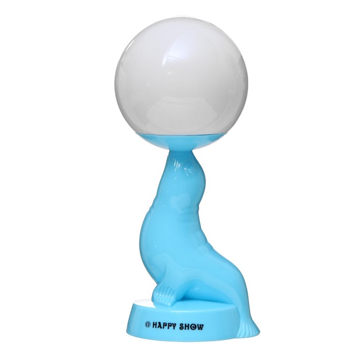 Настольная лампа "Морской котик" LED 3Вт 3АА 3000К голубой 10х11х26 см