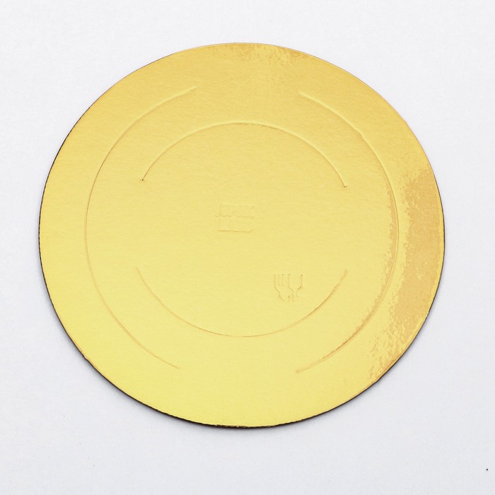 Кондитерская подложка, под торт, золото-белая, 22 см, 3,2 мм