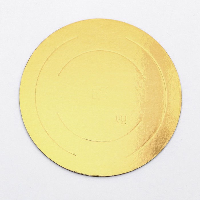 Кондитерская подложка, под торт, золото-белая, 26 см, 3,2 мм