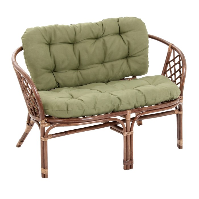 Набор садовой мебели "Индо" 4 предмета: 2 кресла, 1 диван, 1 стол, зеленый/тёмный ротанг