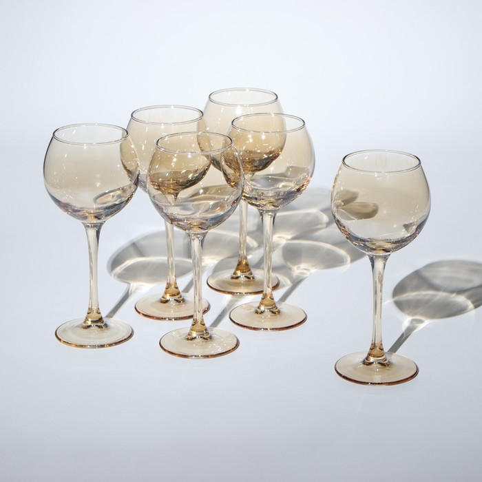 Набор бокалов для вина «Медовый», 280 мл, 6 шт набор бокалов для вина rcr adagio 280 мл 6 шт