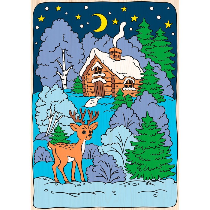 Доска для выжигания и росписи «Зимний лес»