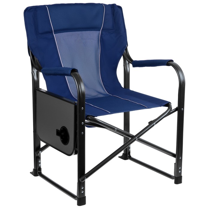 фото Кресло туристическое maclay, стол с подстаканником, 63х47х94 см, цвет синий
