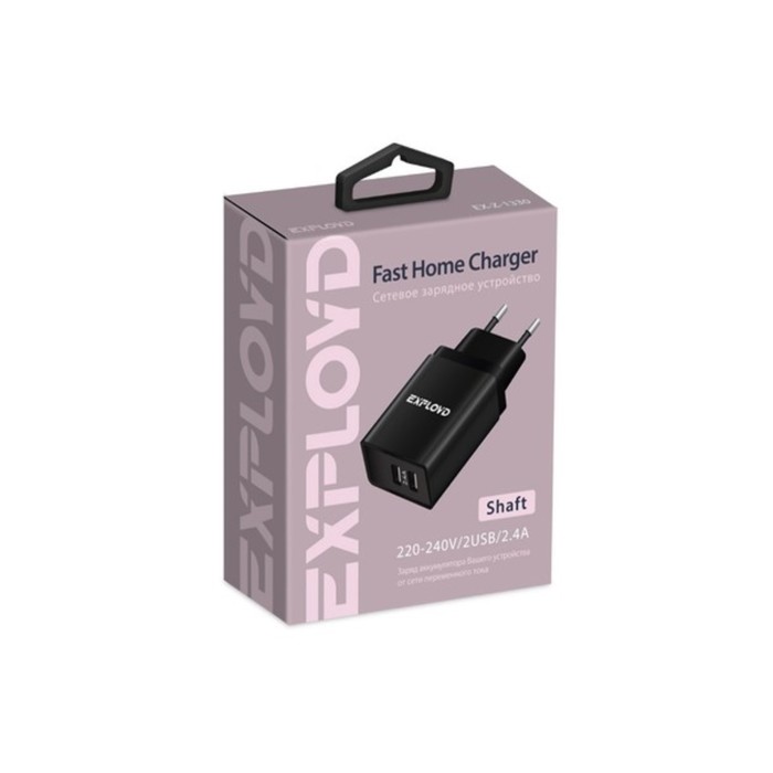 

Сетевое зарядное устройство Exployd EX-Z-1330, 2 USB, 2.4 А, черное