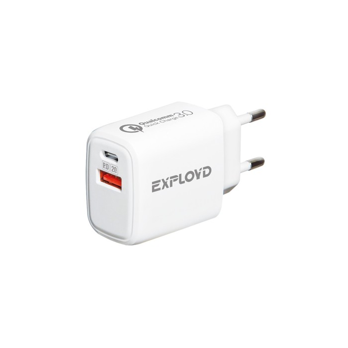 

Сетевое зарядное устройство Exployd EX-Z-1339, USB/USB-C, 3 А, 20 Вт,быстрая зарядка, белое