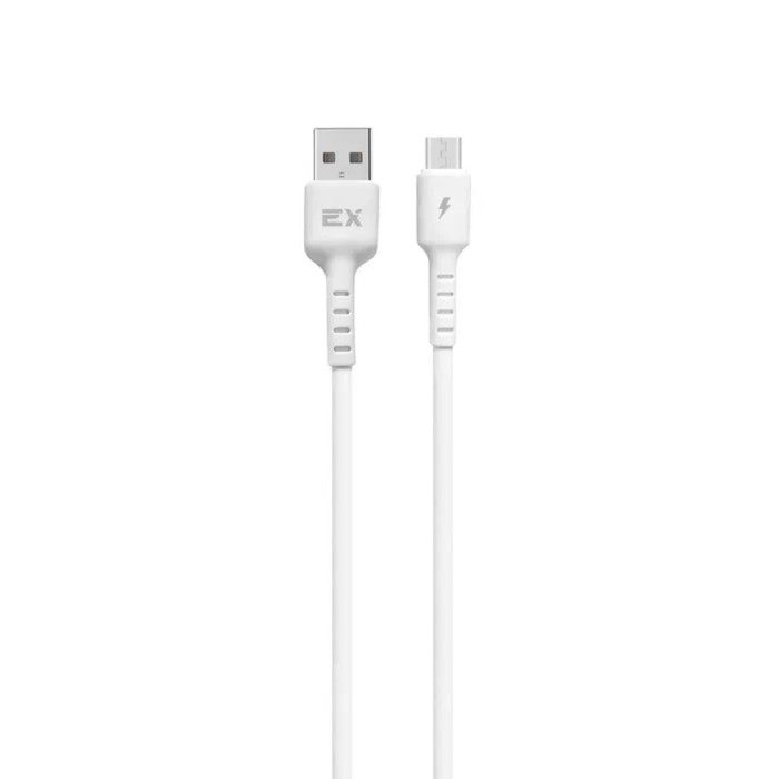 Кабель Exployd EX-K-1260, microUSB - USB, 3 А, 1 м, силиконовая оплетка, белый кабель exployd classic ex k 493 microusb usb 1 м серый