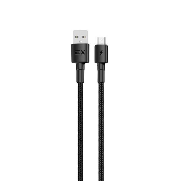 Кабель Exployd EX-K-1277, microUSB - USB, 2.4 А, 1 м, нейлоновая оплетка, черный кабель exployd classic ex k 492 microusb usb 1 м черный