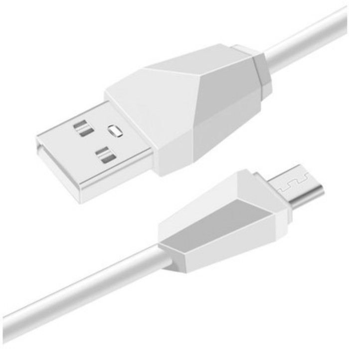 Кабель Exployd EX-K-1296, microUSB - USB, 2.4 А, 1 м, силиконовая оплетка, белый кабель exployd ex k 487 microusb usb 2 м белый
