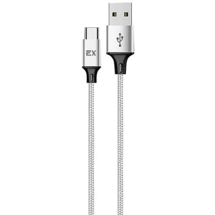 

Кабель Exployd EX-K-1214, Type-C - USB, 2.4 А, 1 м, нейлоновая оплетка, серебристый
