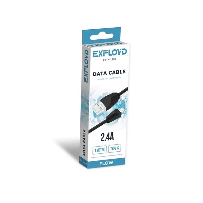 

Кабель Exployd EX-K-1297, Type-C - USB, 2.4 А, 1 м, силиконовая оплетка, черный