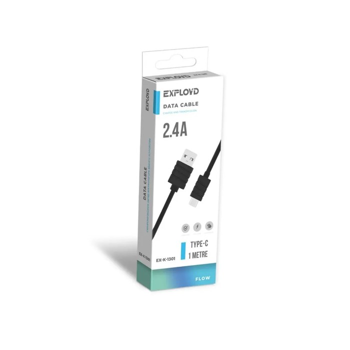 

Кабель Exployd EX-K-1301, Type-C - USB, 2.4 А, 1 м, силиконовая оплетка, черный