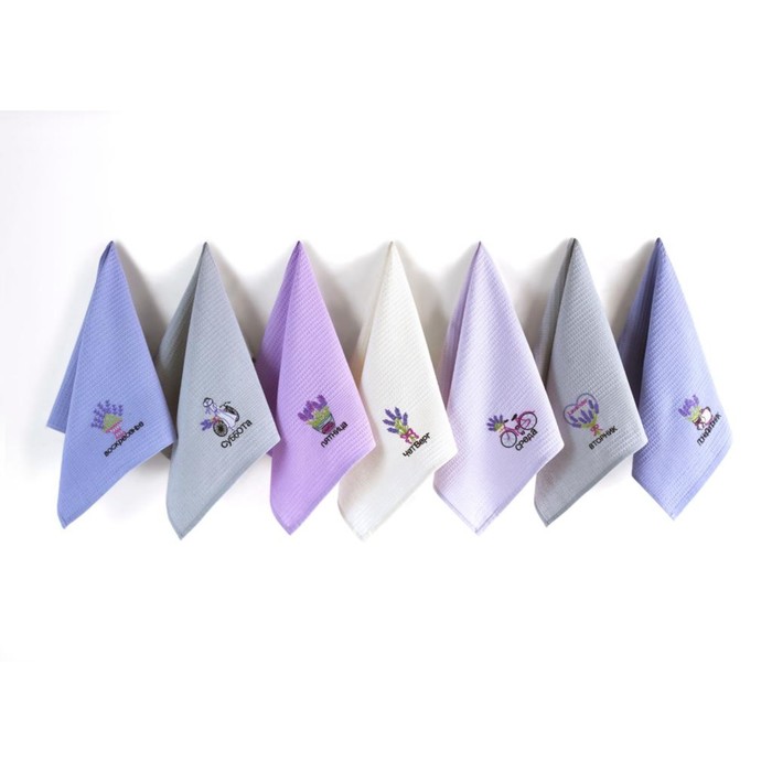 

Набор полотенец Violet, размер 40х60 см, цвет пурпурный, 7 шт