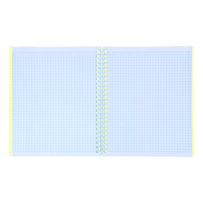 Тетрадь 80 листов клетка на гребне DIAMOND НЕОН пластиковая обложка Желтая