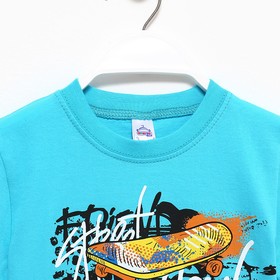 

Футболка для мальчика, цвет бирюзовый, рост 122