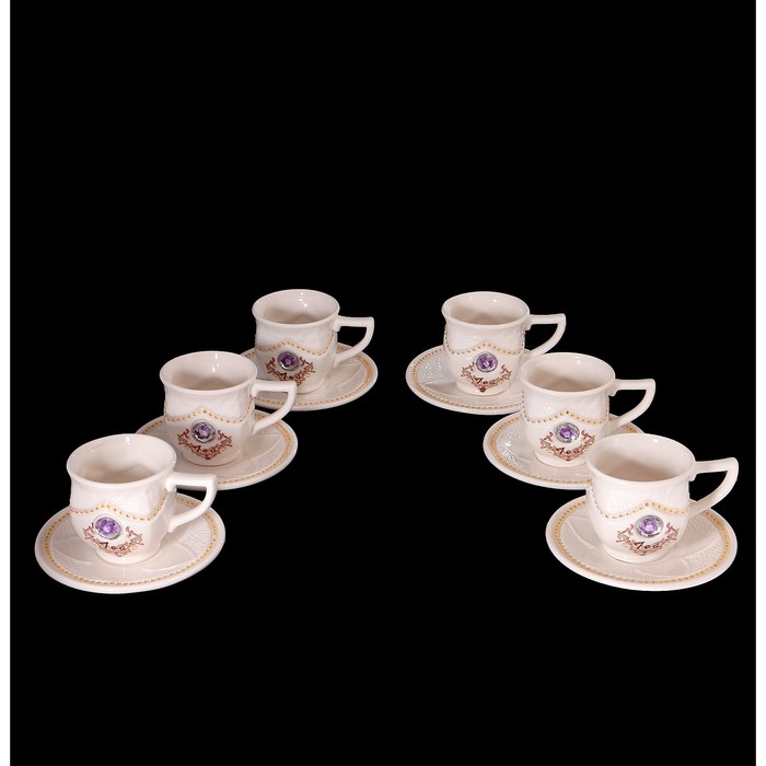 Набор чайный, 12 предметов: 6 чашек 200 мл, 6 блюдец 14,5 см