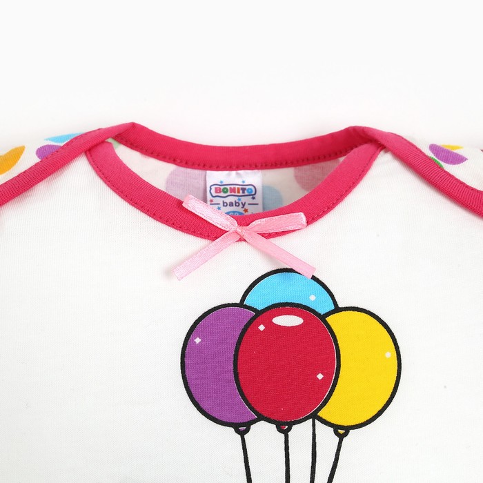 

Боди для девочки, цвет белый/шарики, рост 80