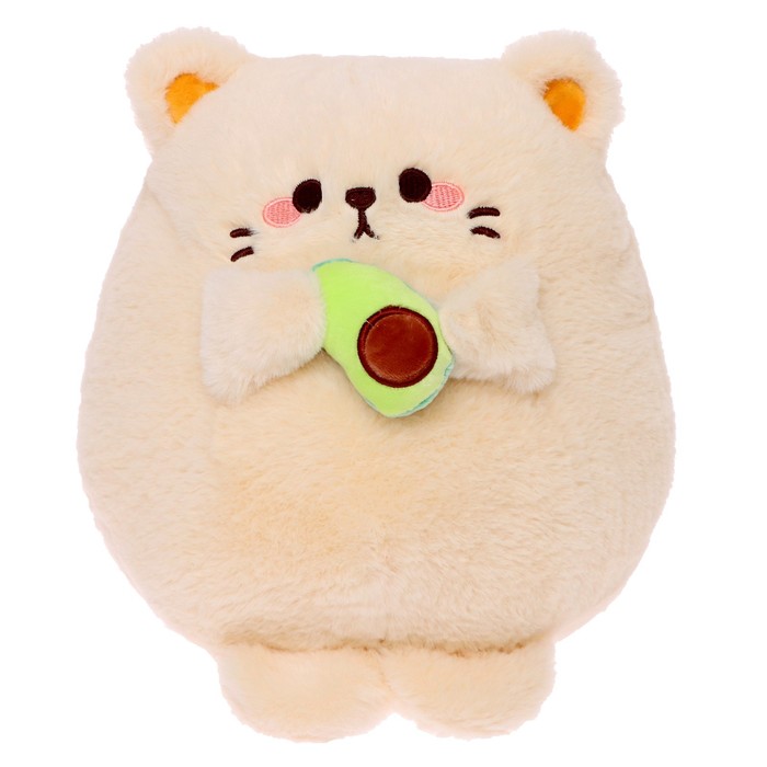 Мягкая игрушка «Котик с авокадо», цвет бежевый, 25 см мягкая игрушка авокадо 25 см цвет микс