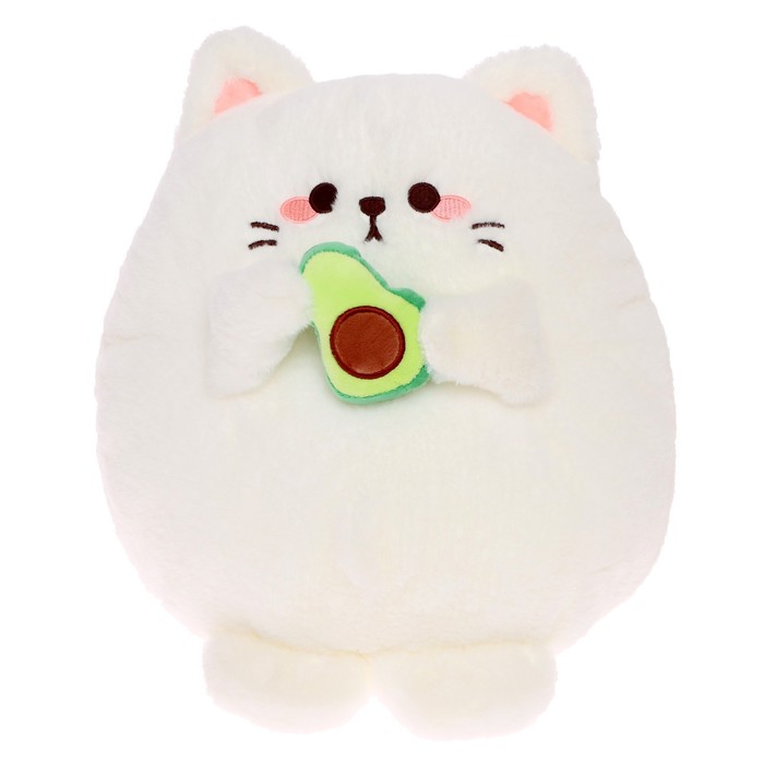 Мягкая игрушка «Котик с авокадо», цвет белый, 35 см мягкая игрушка кот авокадо 35 см текстиль