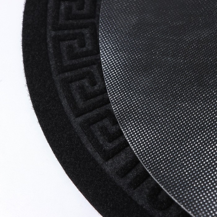Коврик влаговпитывающий полукруглый «Добро пожаловать», 40×60 см, цвет чёрный