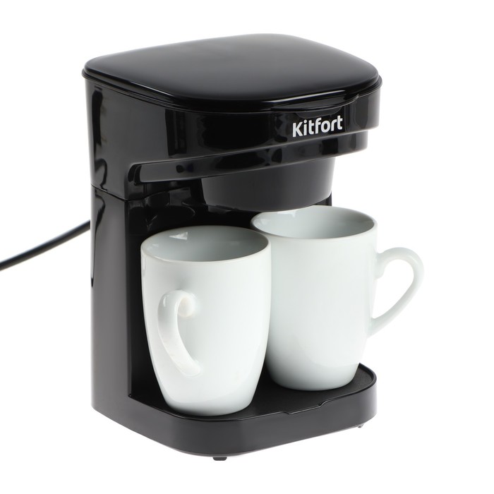 Кофеварка Kitfort КТ-764, капельная, 450 Вт, 0.25 л, чёрная