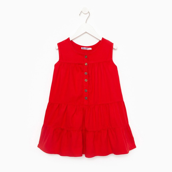 Платье для девочки, цвет красный, рост 128