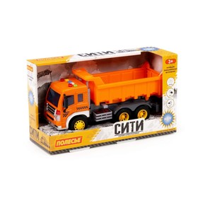 Автомобиль-самосвал инерционный "Сити"оранжевый (в коробке) 86235