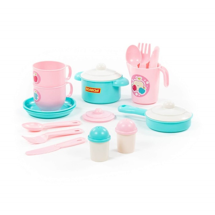 Набор детской посуды «Хозяюшка», на 2 персоны, 18 элементов набор посуды игрушечной полесье хозяюшка на 2 персоны 18 элементов 80127