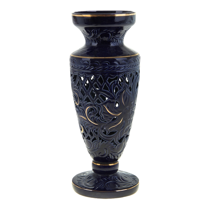 Ваза напольная "Диона" кобальт, резка