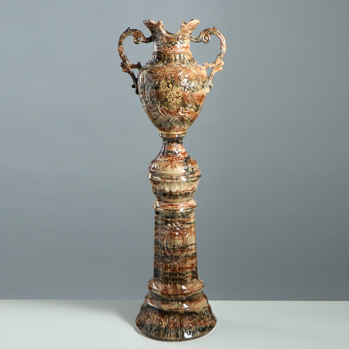 Ваза напольная "Астория" малахит, коричневая, микс