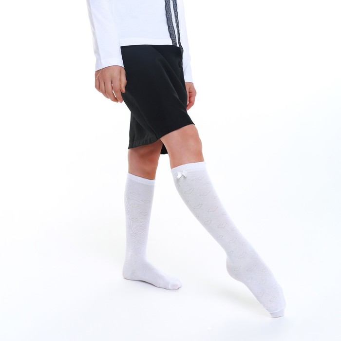 

Гольфы детские "Сердца", цвет белый, размер 18-20