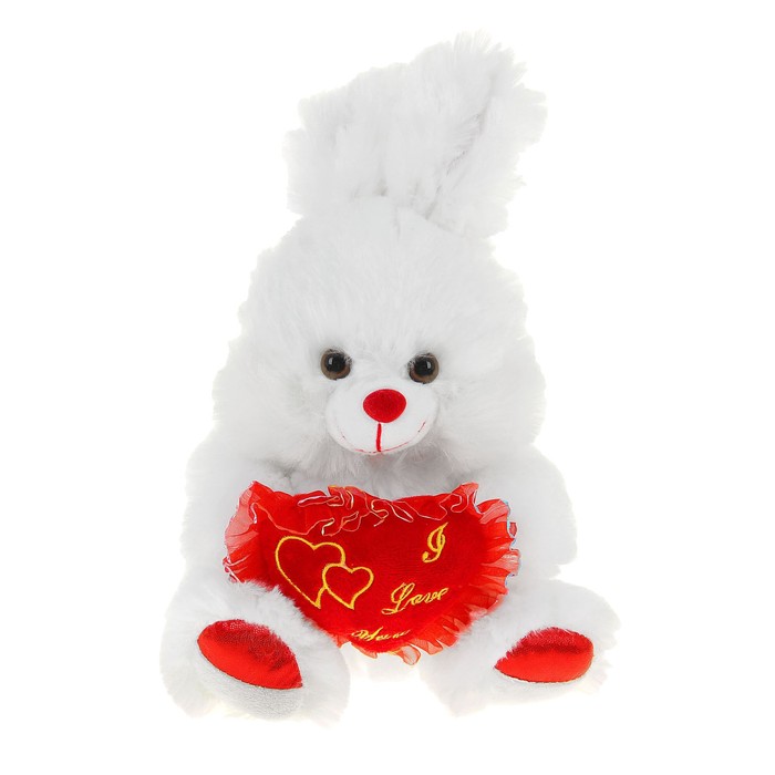 Мягкая игрушка "Заяц с красным сердцем"
