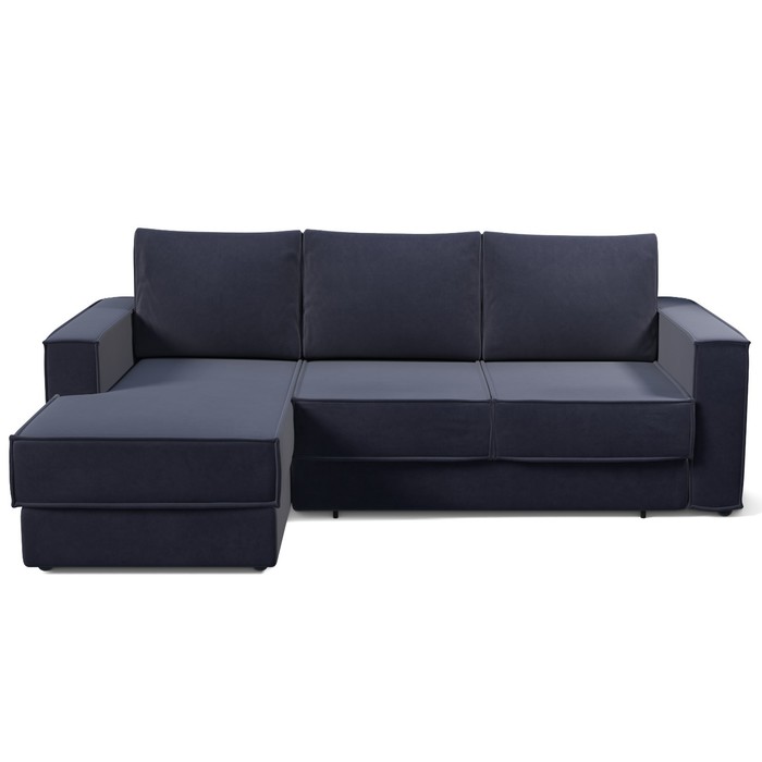 Угловой диван «Дискавери», механизм еврокнижка, левый, велюр, цвет катания стил