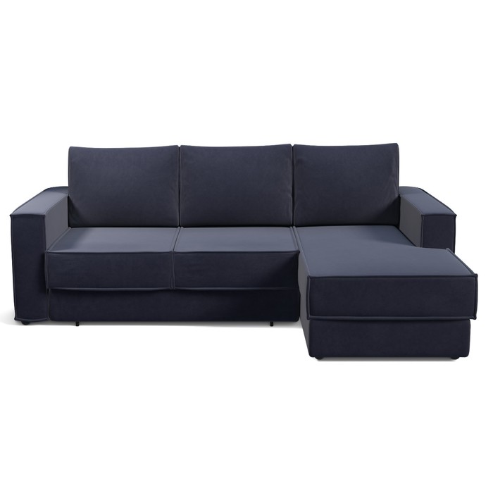 Угловой диван «Дискавери», механизм еврокнижка, правый, велюр, цвет катания стил