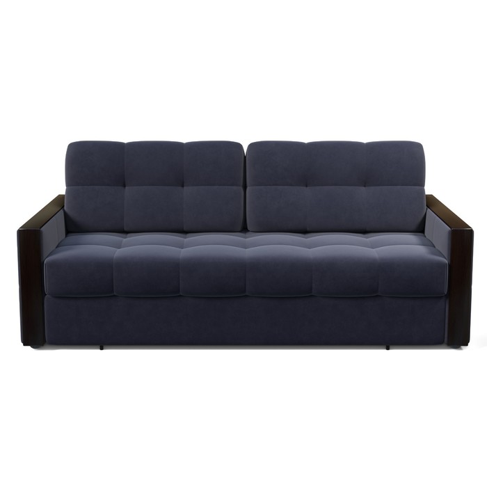 Прямой диван «Ричмонд 3», механизм тик-так, велюр, цвет катания стил / венге