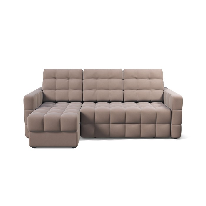 Угловой диван «Флореста», механизм тик-так, угол универсальный, велюр, цвет ультра какао