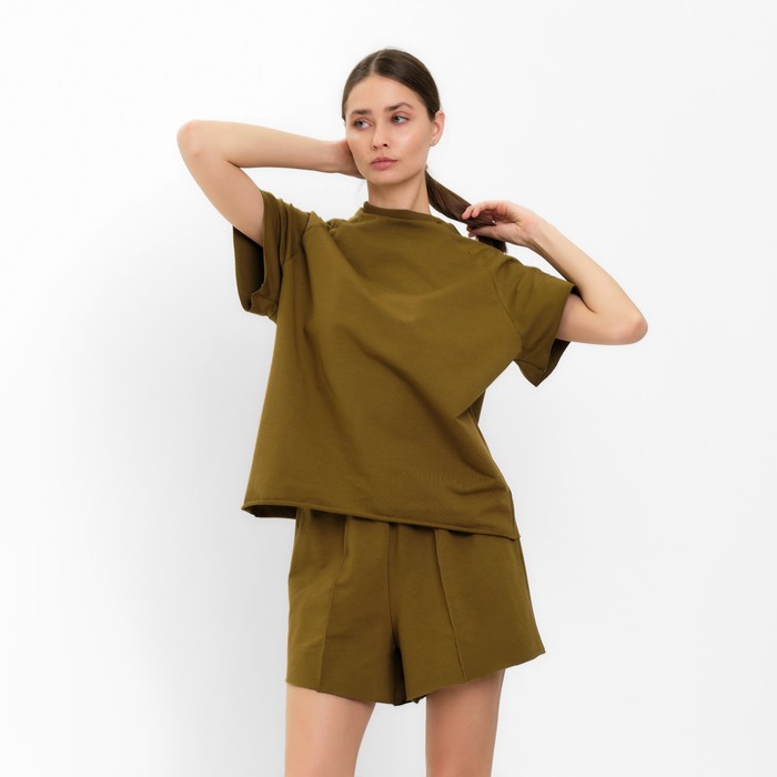 

Комплект женский (майка, шорты) MINAKU: Casual Collection цвет хаки, р-р 44