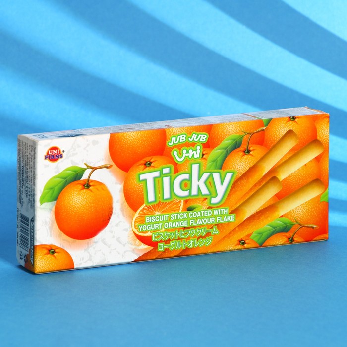 Бисквитные палочки Ticky апельсиновые с йогуртом, 20 г