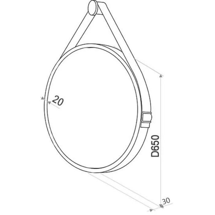 

Зеркало Uperwood Round LED, d=65 см, подсветка, сенсорный выключатель, коричневый ремень
