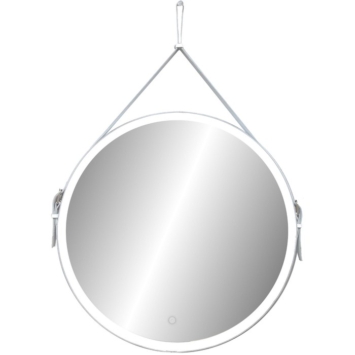 Зеркало Uperwood Round LED, 65х65 см, подсветка, сенсорный выключатель, белый ремень